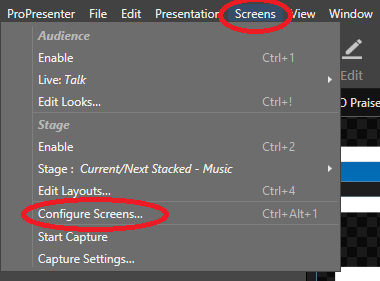 Configure Screens